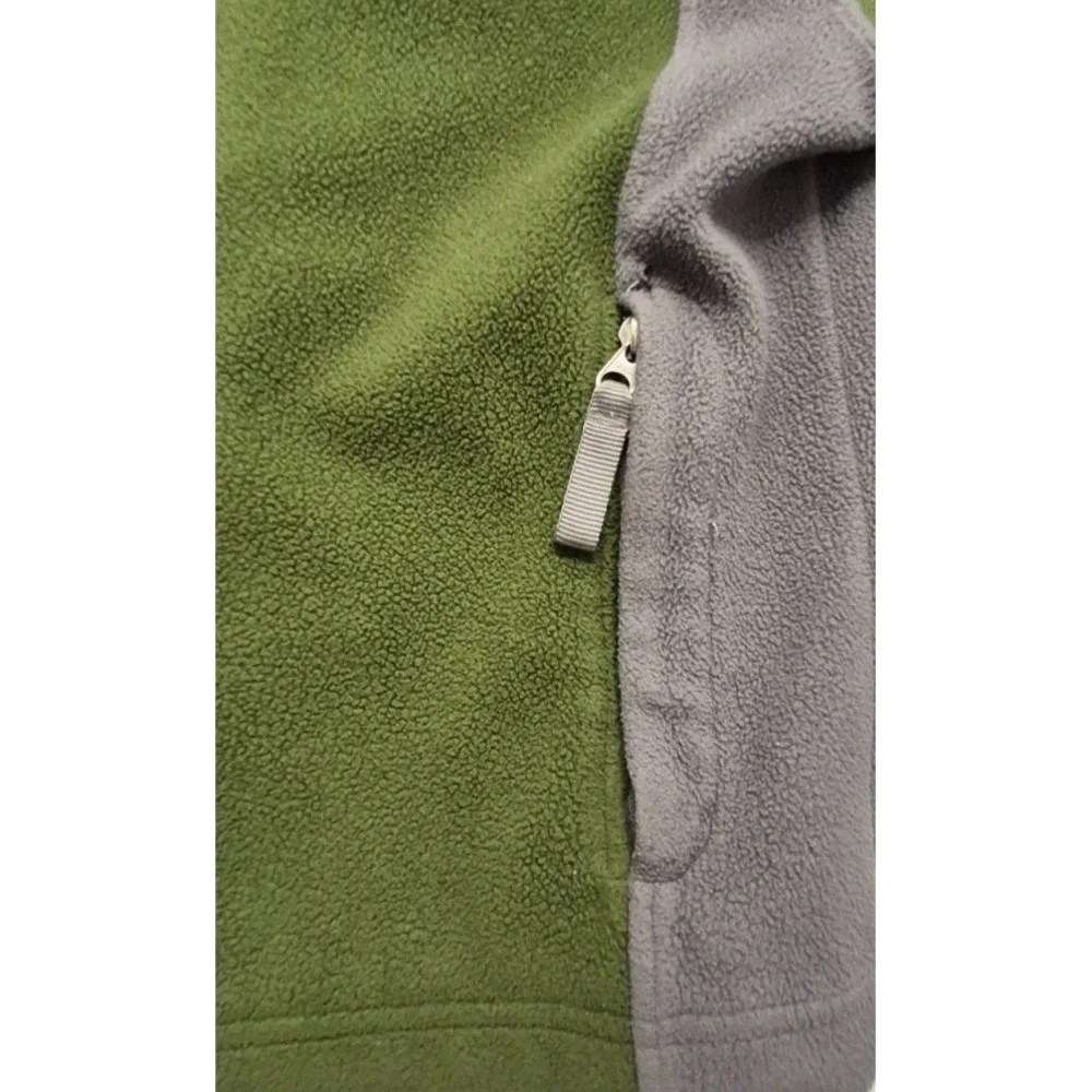 North Face Khumbu men's‎ green/gray fleece full zip jacket sz. SM